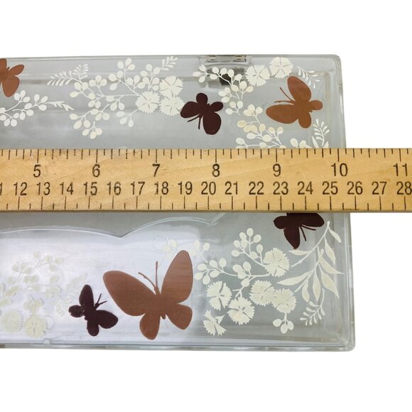 Wolff Tissue Holder Cover Box Lucite Acrylic Butterflies Flower Vintage Retro - Picture 7 of 9